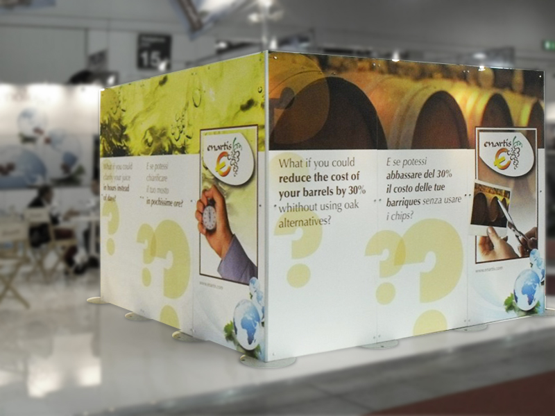Exhibition stand set up Quadra Mono 5 Fastand accessori stand fiera