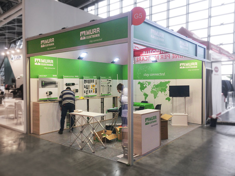 Exhibition stand set up Quadra Mono 1 Fastand accessori stand fiera