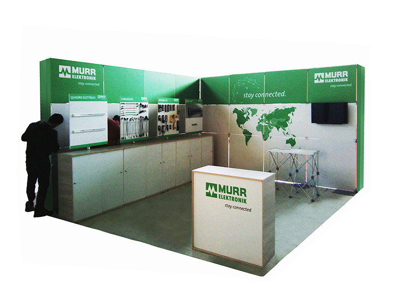 Exhibition stand set up Quadra Mono 2 Fastand accessori stand fiera
