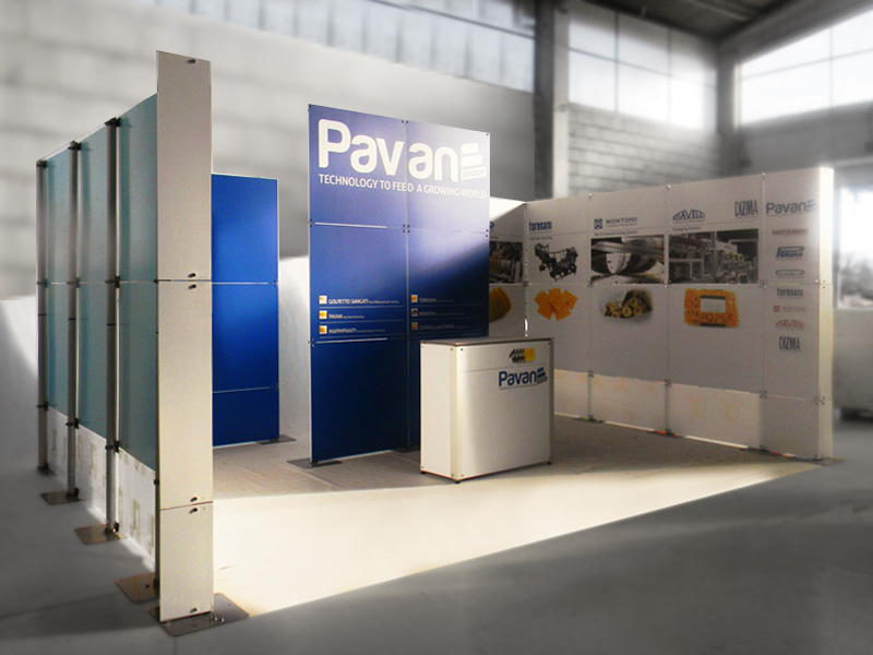 Exhibition stand set up Quadra Mono 15 Fastand accessori stand fiera
