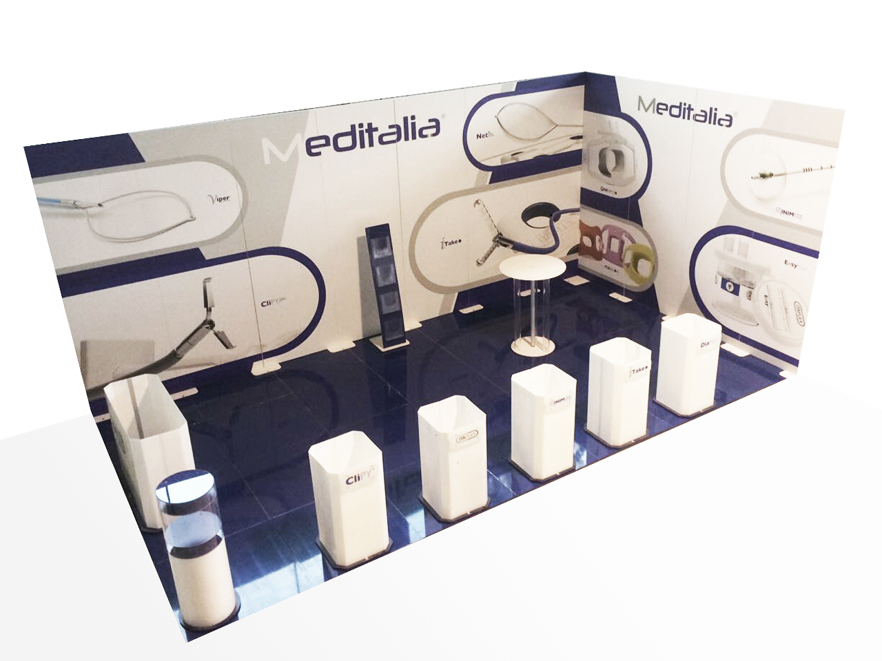 Exhibition stand set up Quadra Mono 8 Fastand accessori stand fiera
