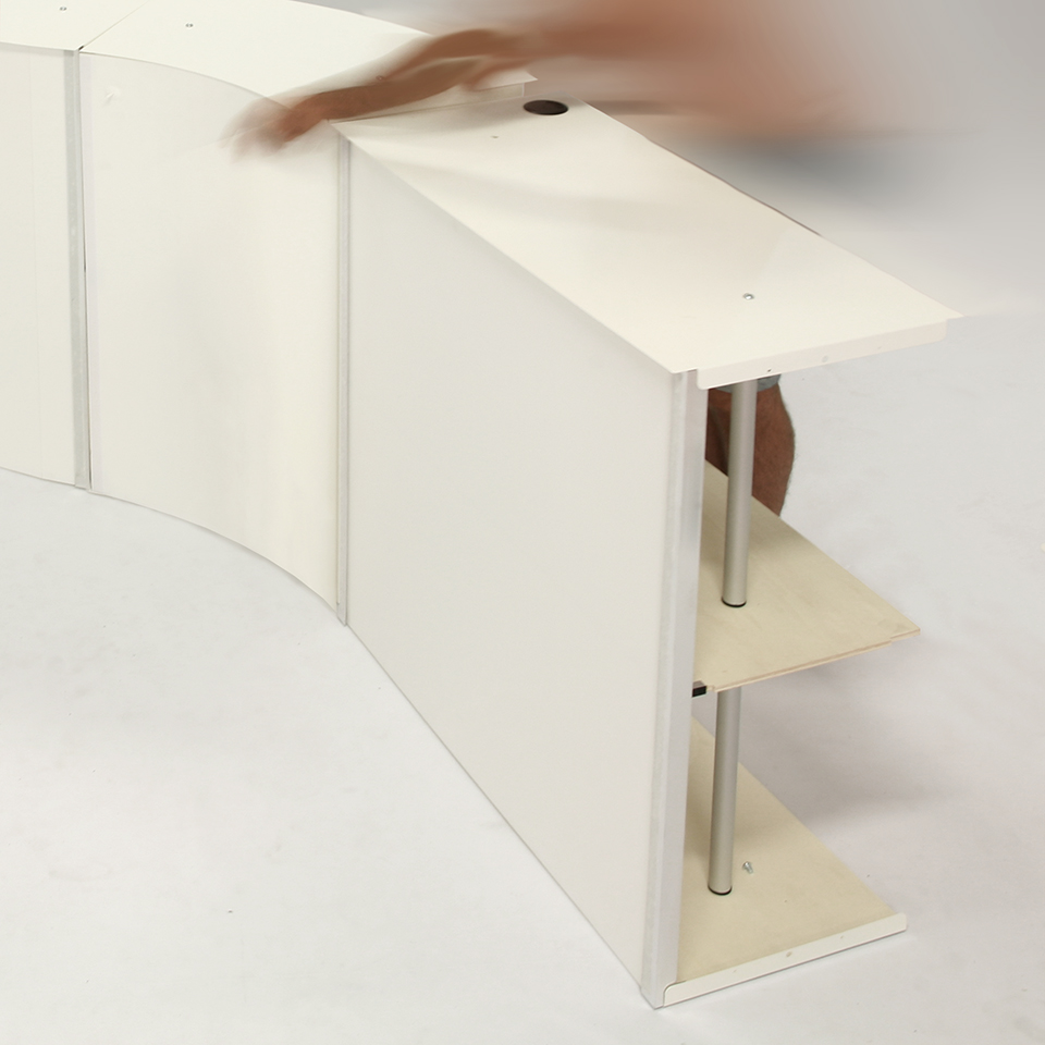 Assembly-desk-sectional modular linear desk