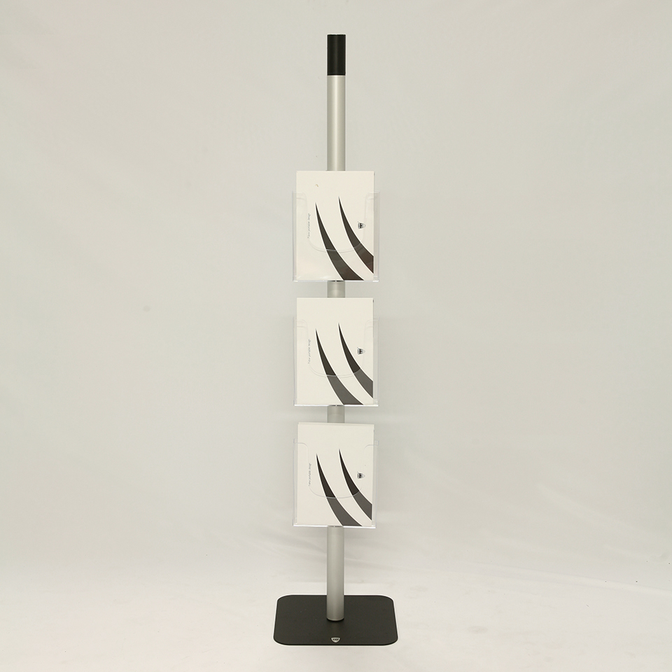 piantana-3-tasche-1 brochure holder with 2 pocket