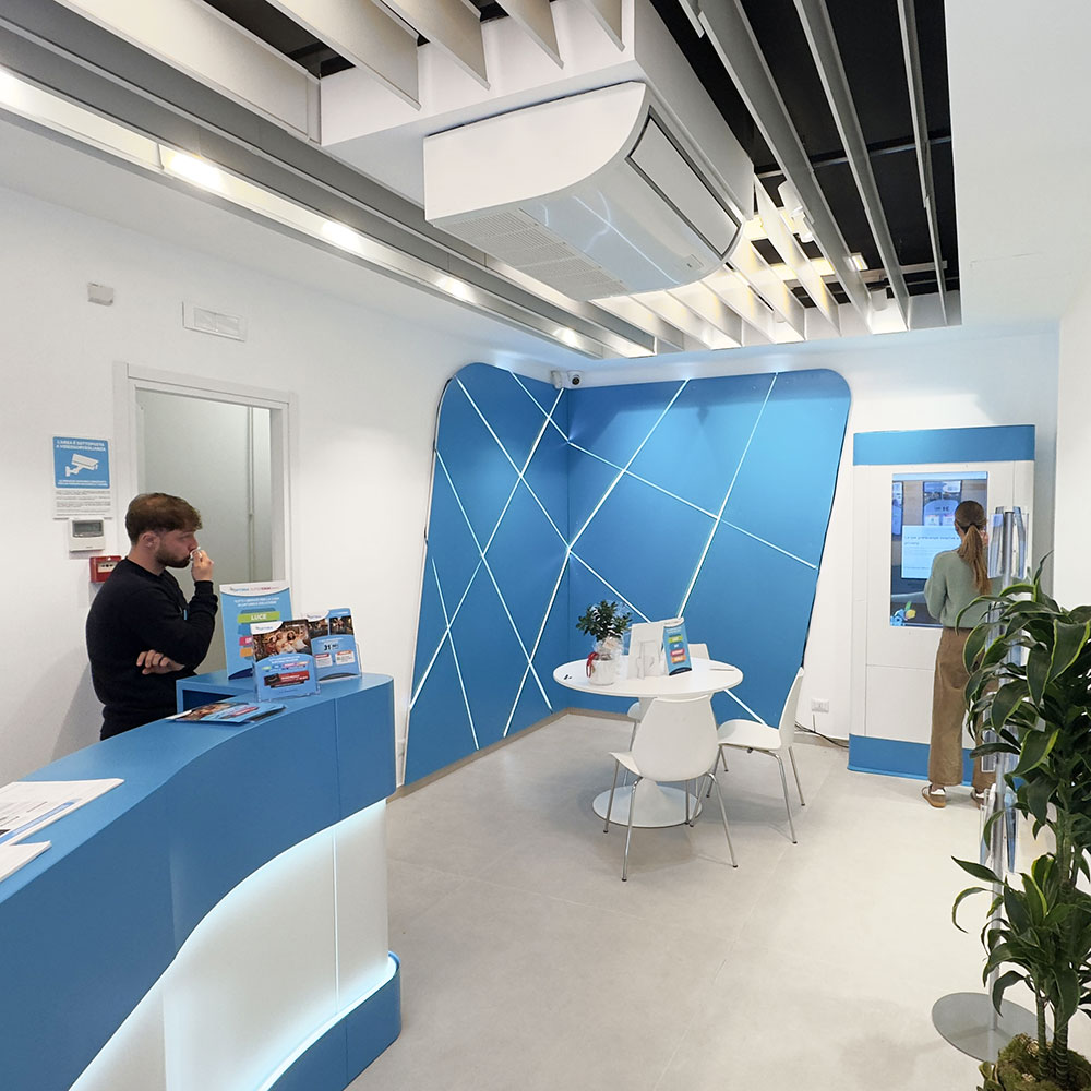 trade show stand with fabric covering