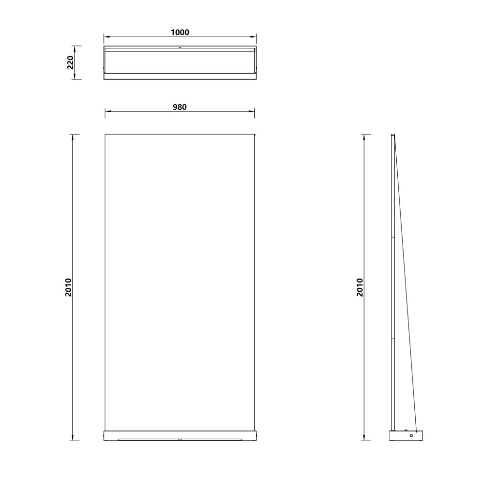 VELO100 roll-up display dimensions