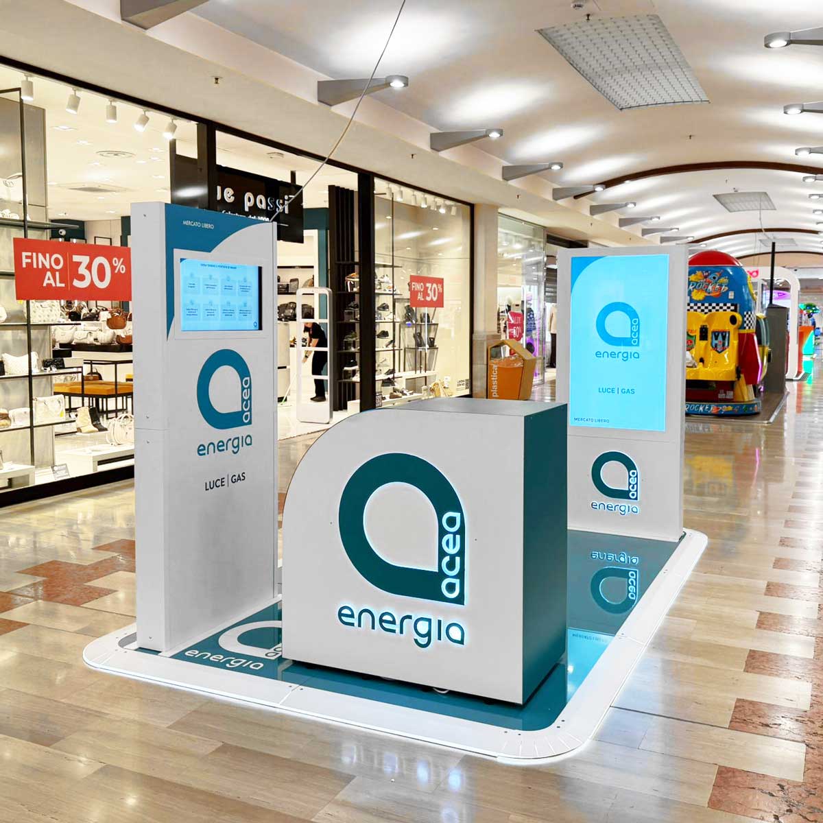 trade show booth with panel cladding