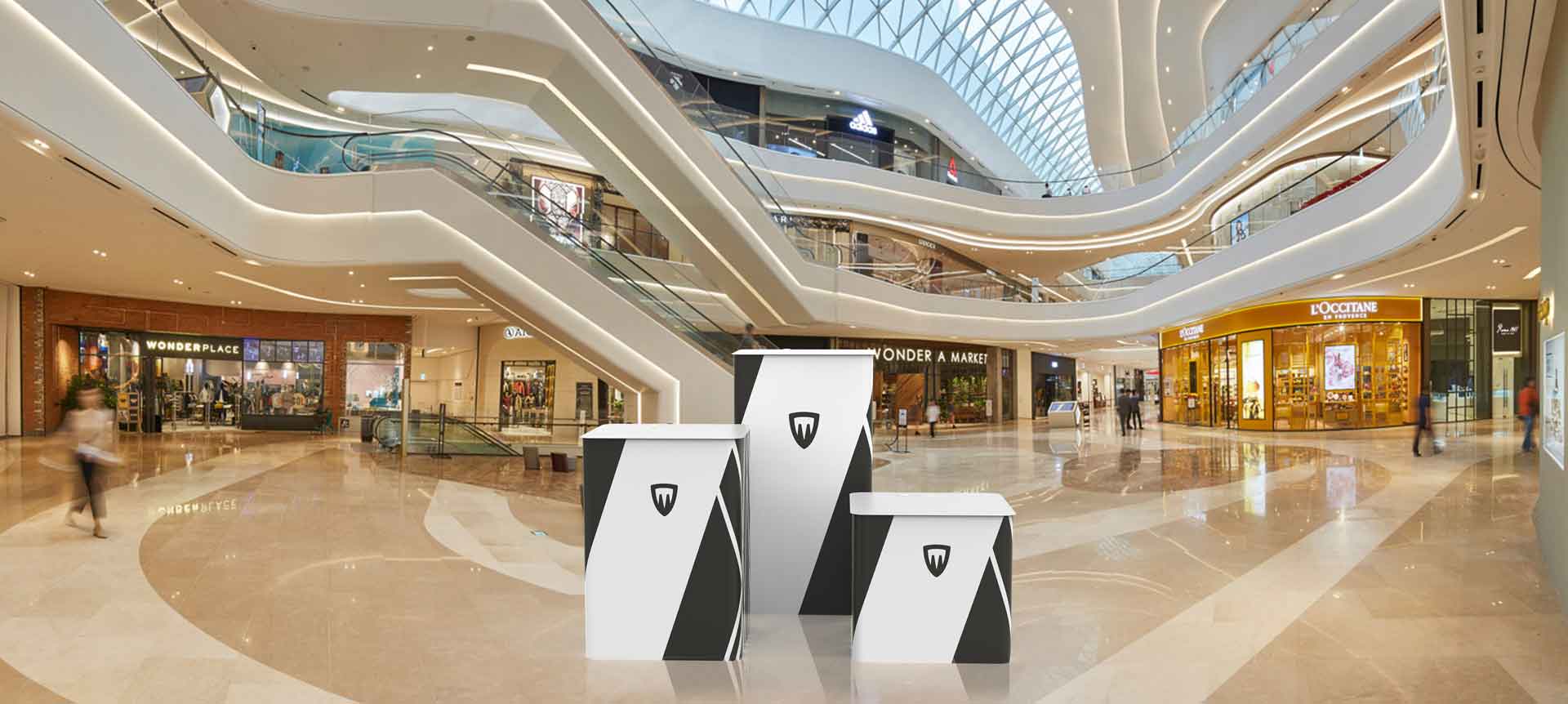 rectangular display stand