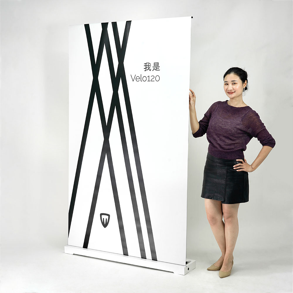 roll-up display support rod
